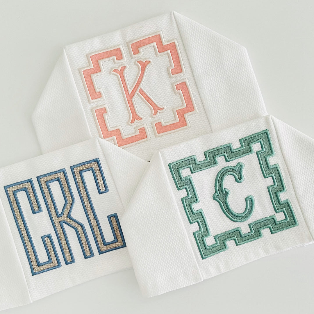 Appliqué Monogram Tissue Box Cover