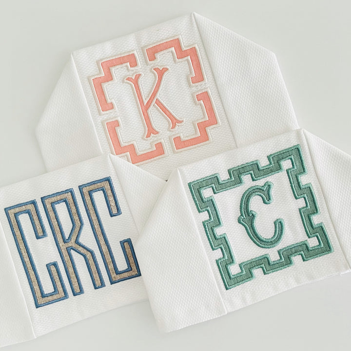 Appliqué Monogram Tissue Box Cover