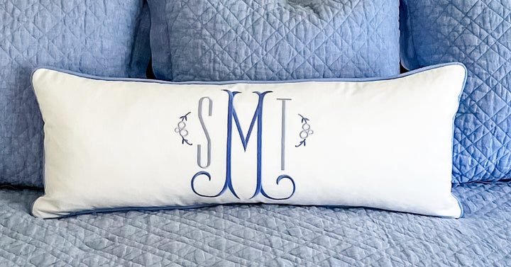 Embroidered Monogram Pillow Cover