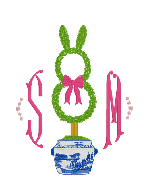 Guest Towel - Chinoiserie Boxwood Bunny