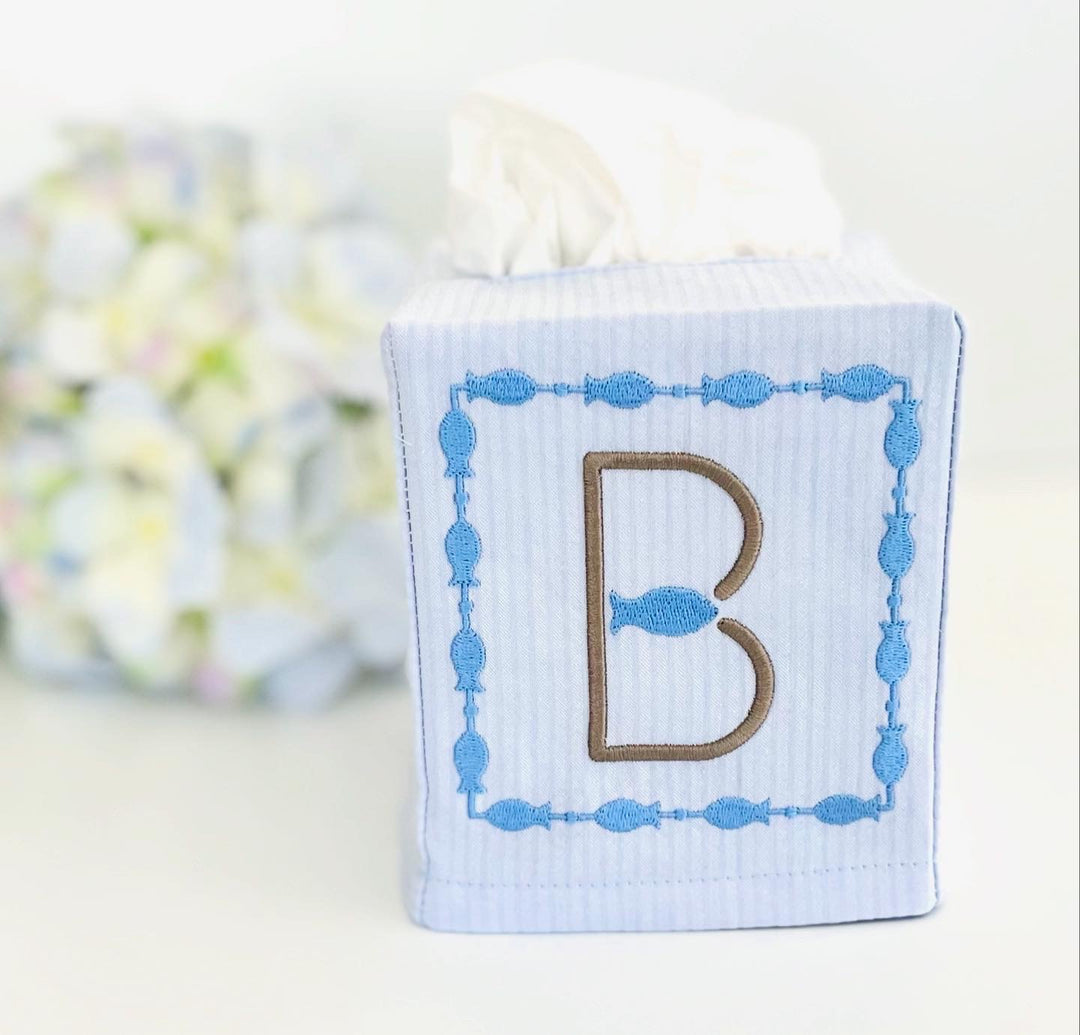 Monogrammed Tissue Box Cover - Monogram 089 Sample Stitch Out