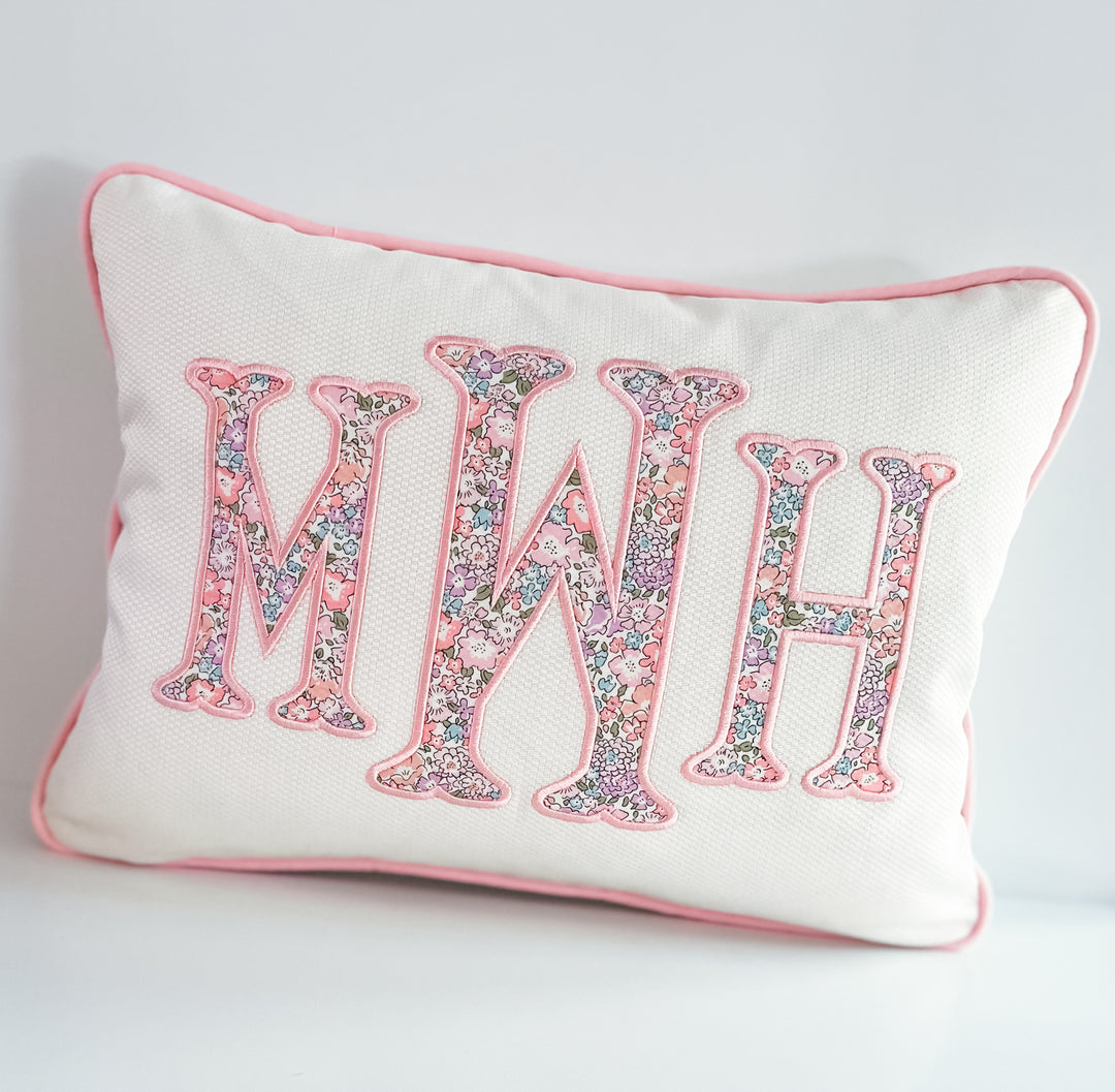 Liberty of London Appliqué Monogram Pillow Cover