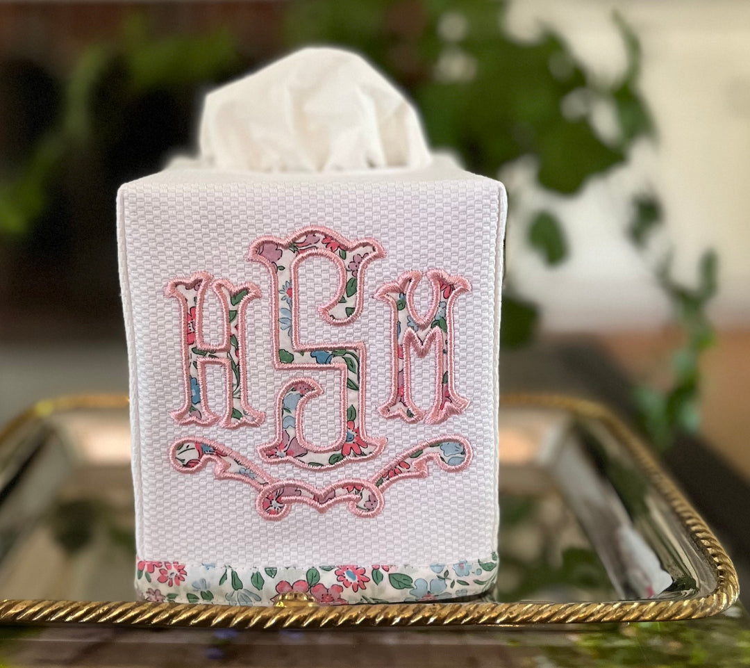 Liberty of London Appliqué Monogram Tissue Box Cover