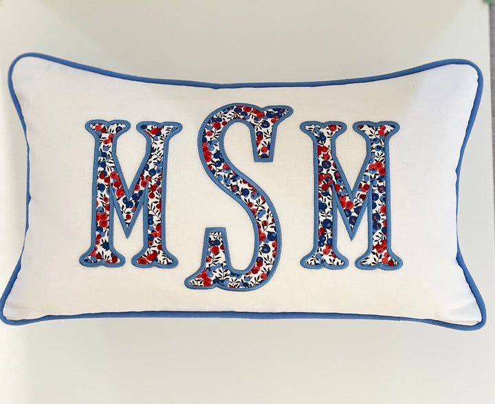 Liberty of London Appliqué Monogram Pillow Cover