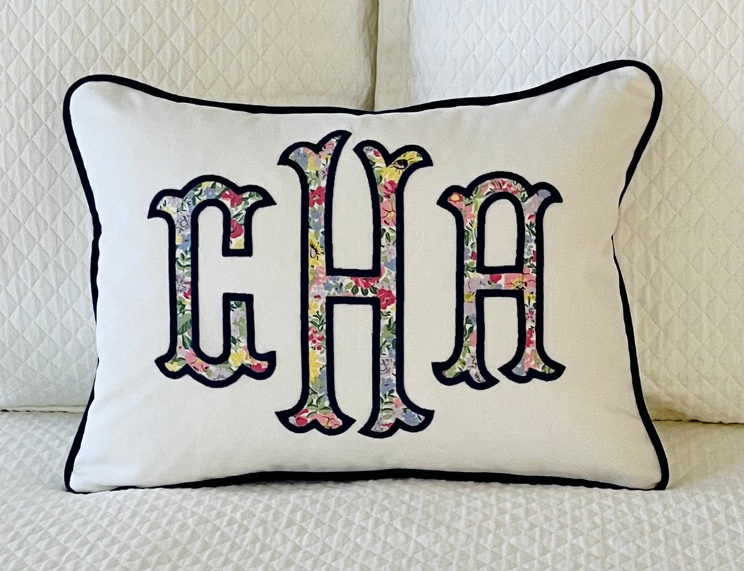 Liberty of London Appliqué Monogram Pillow Cover