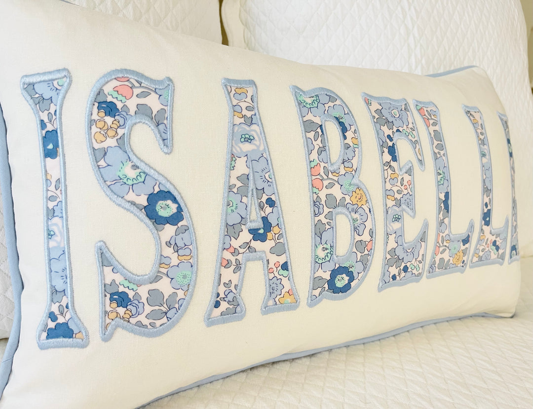 Liberty of London Name Appliqué Monogram Pillow Cover