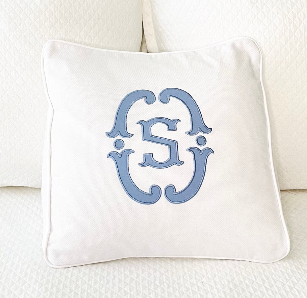 Monogrammed Reading Wedge Pillow
