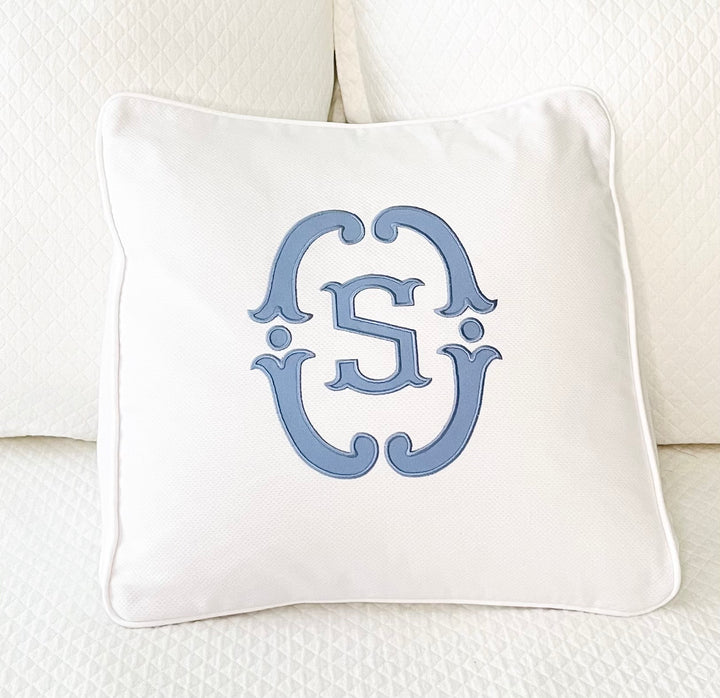 Monogrammed Reading Wedge Pillow