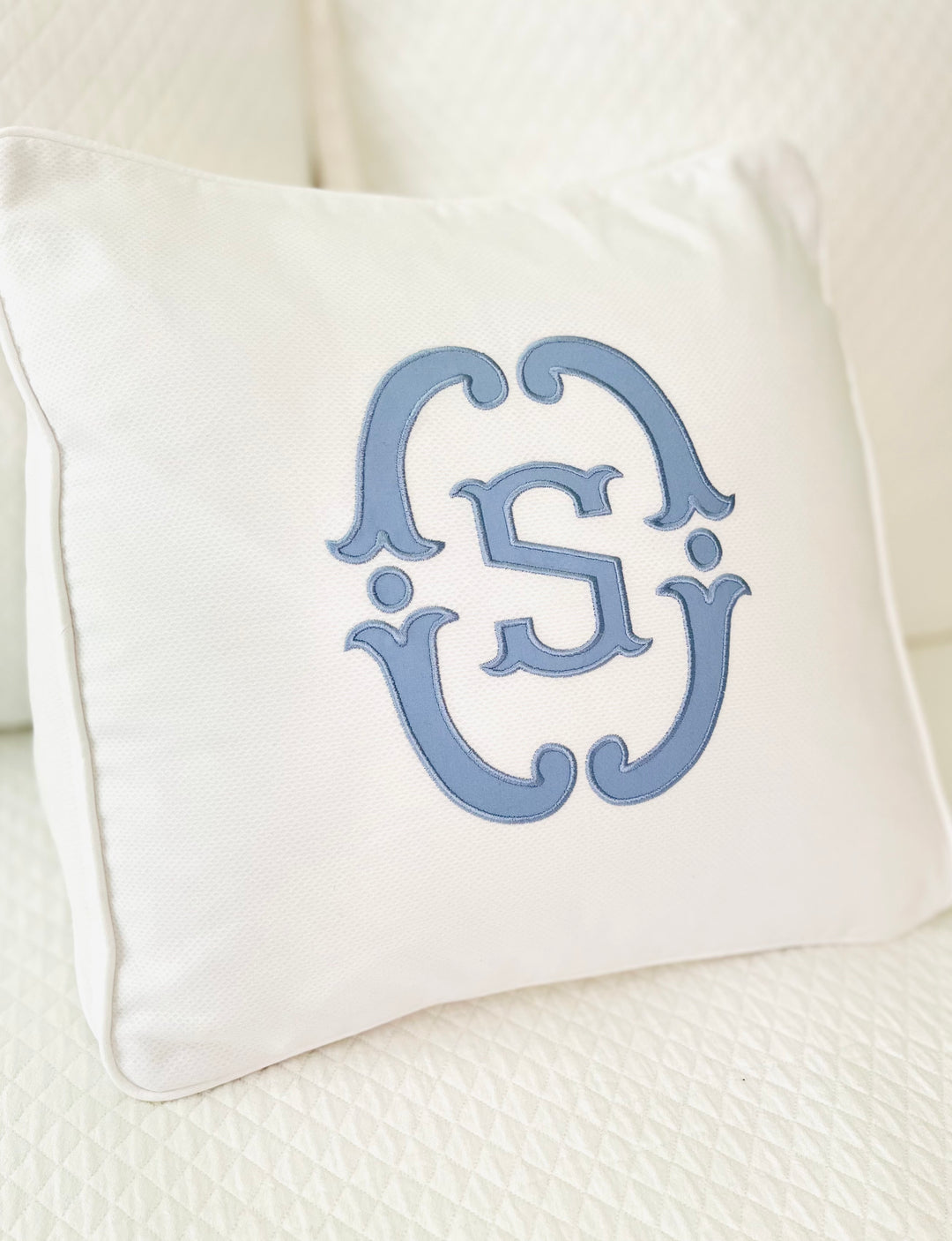 Monogrammed Reading Wedge Pillow