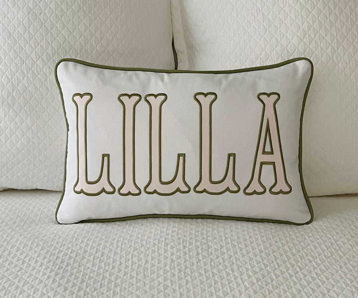 Name Appliqué Monogram Pillow Cover