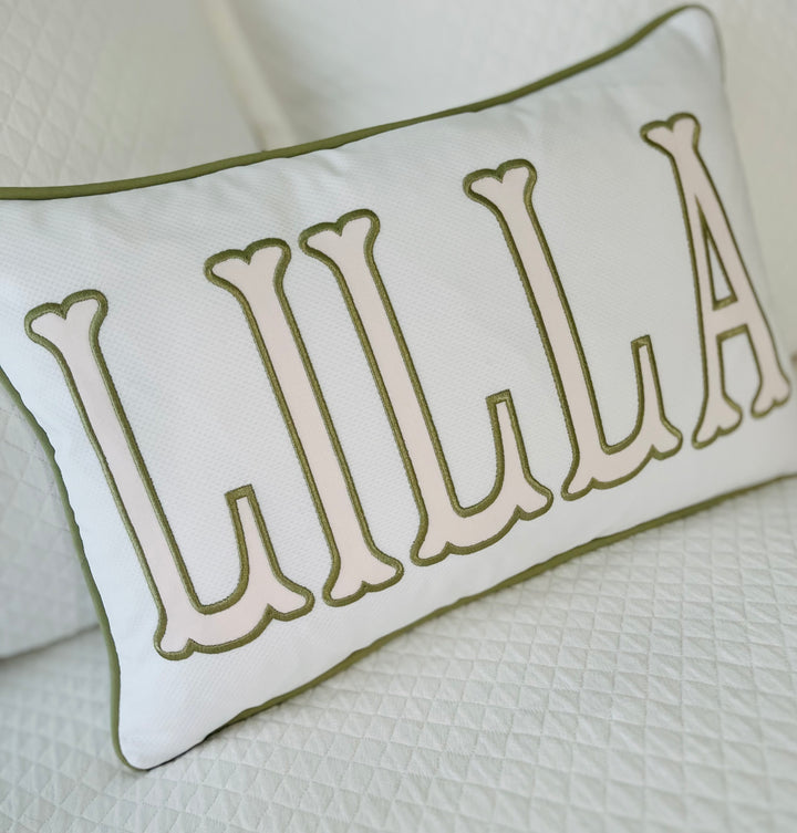 Name Appliqué Monogram Pillow Cover