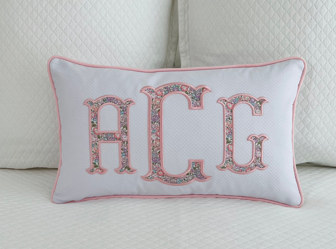 Liberty of London Appliqué Monogram Pillow Cover