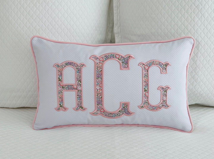 Liberty of London Appliqué Monogram Pillow Cover