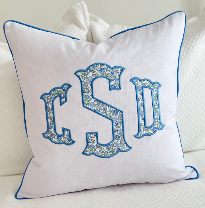 Liberty of London Appliqué Monogram Pillow Cover
