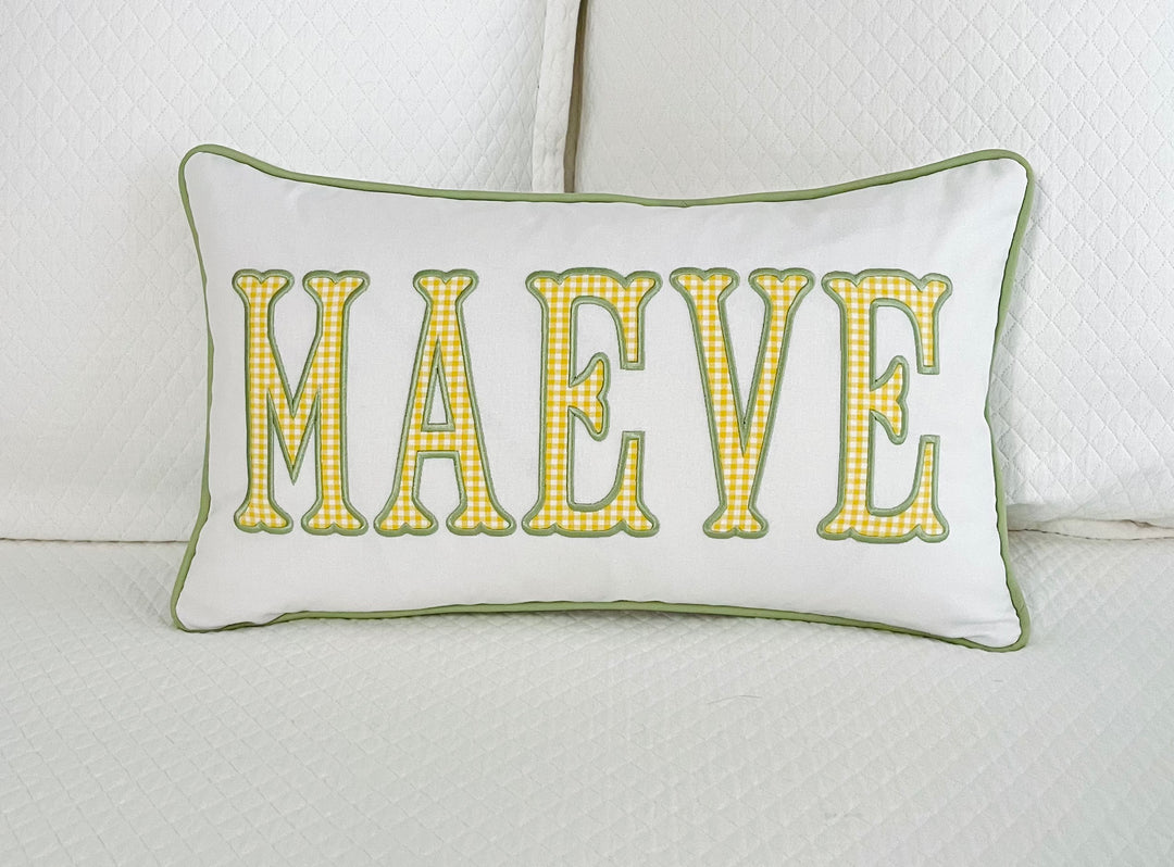 Name Appliqué Monogram Pillow Cover