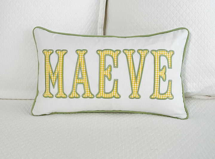 Name Appliqué Monogram Pillow Cover