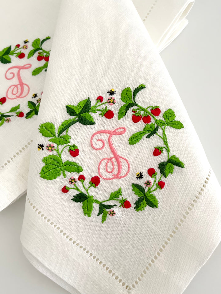 Sferra Festival Linen Hemstitch Dinner Napkins, Set of 4