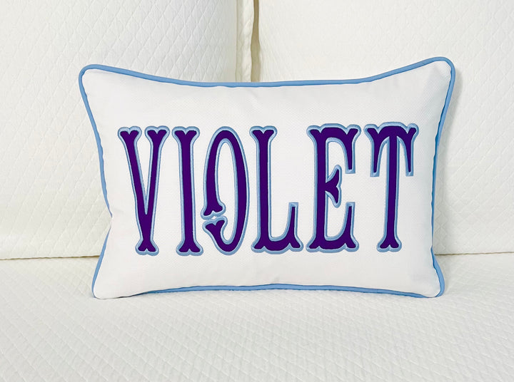 Name Appliqué Monogram Pillow Cover