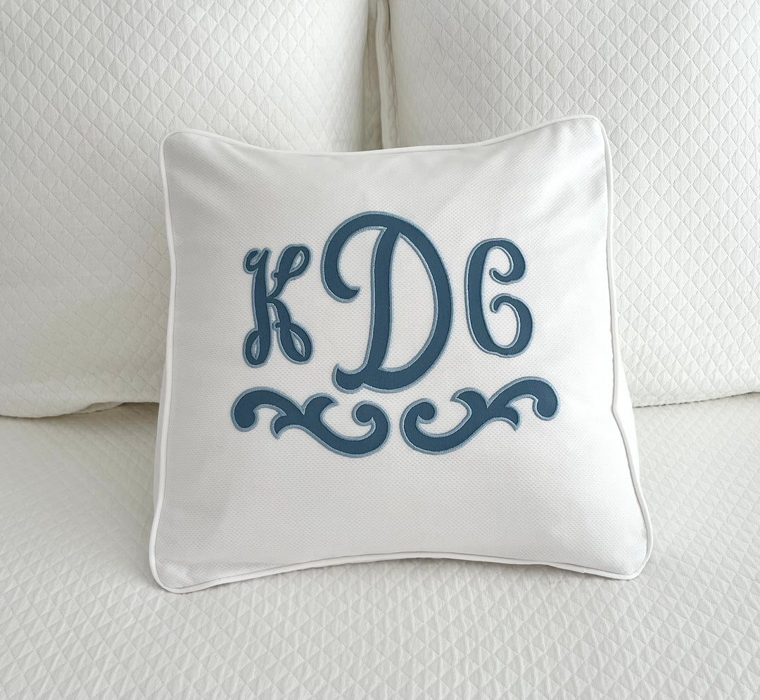 Monogrammed Reading Wedge Pillow