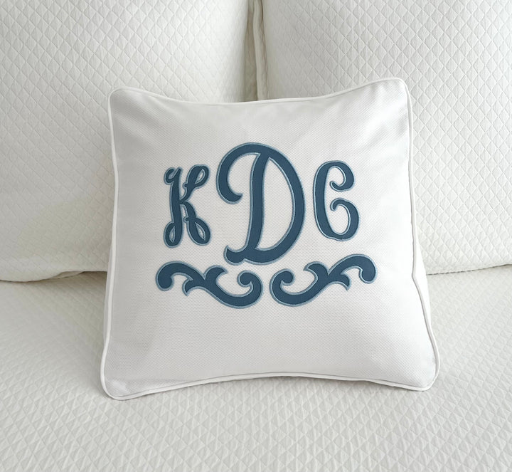 Monogrammed Reading Wedge Pillow