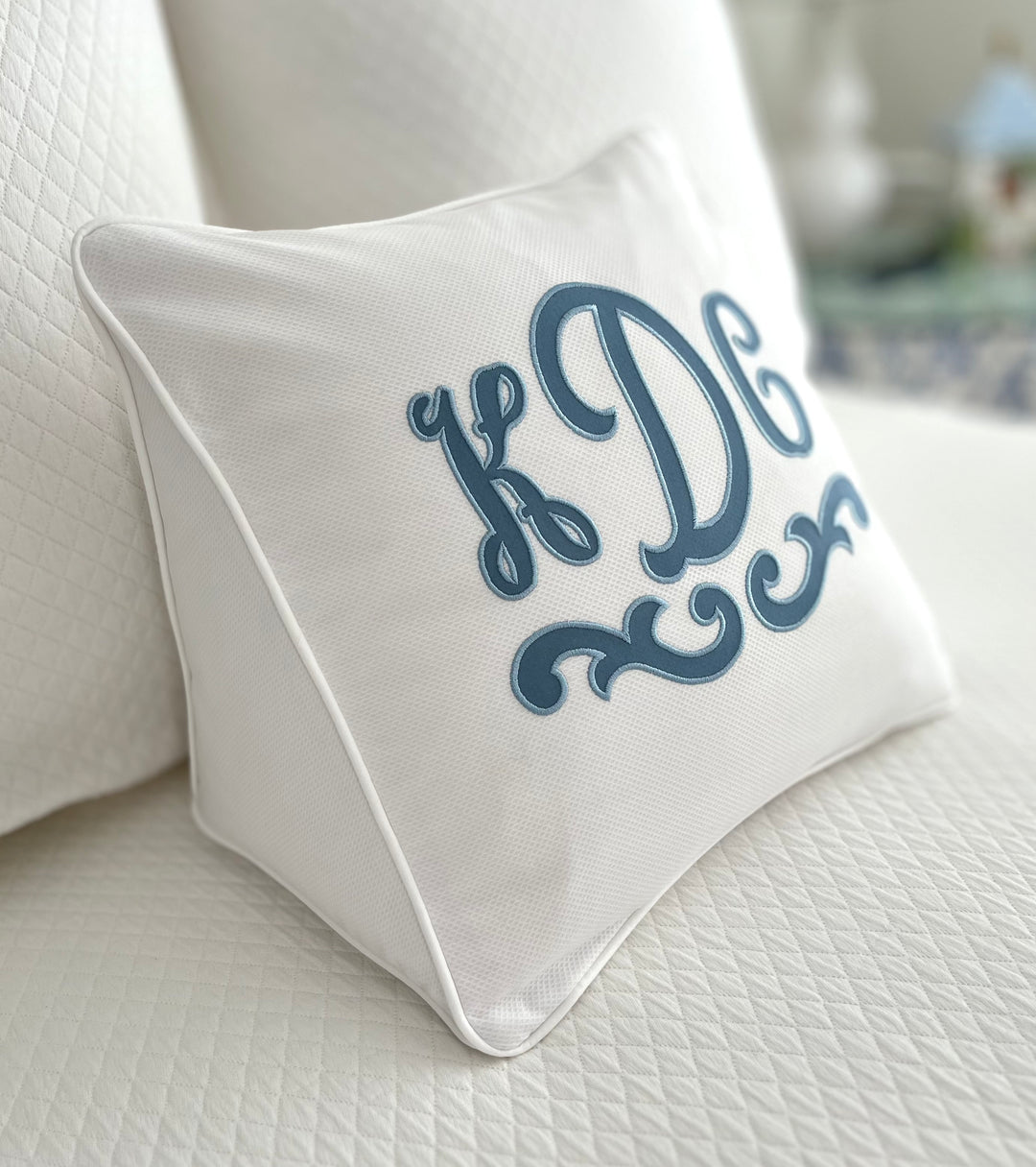 Monogrammed Reading Wedge Pillow