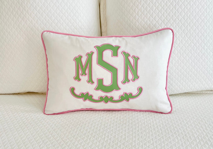 Appliqué Monogram Pillow Cover