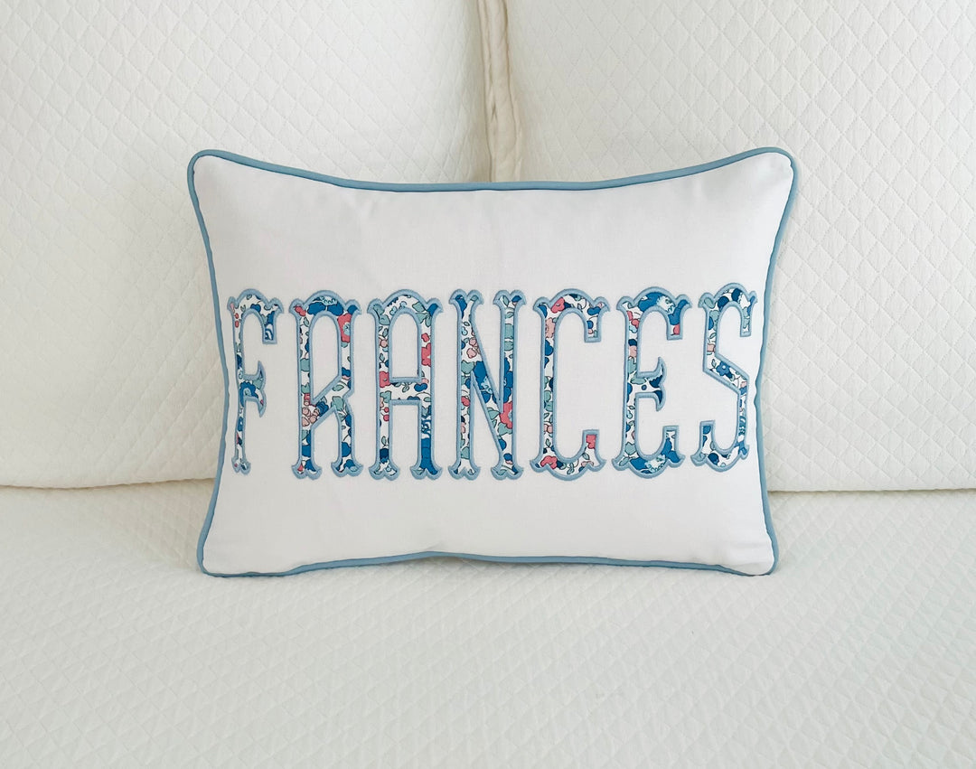 Liberty of London Name Appliqué Monogram Pillow Cover
