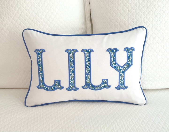 Liberty of London Name Appliqué Monogram Pillow Cover