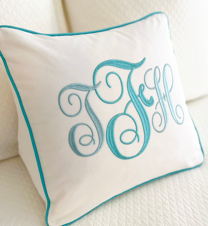 Monogrammed Reading Wedge Pillow