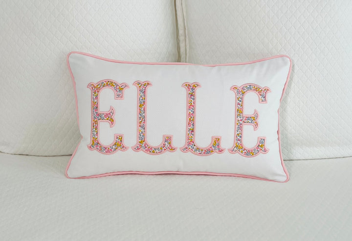 Liberty of London Name Appliqué Monogram Pillow Cover