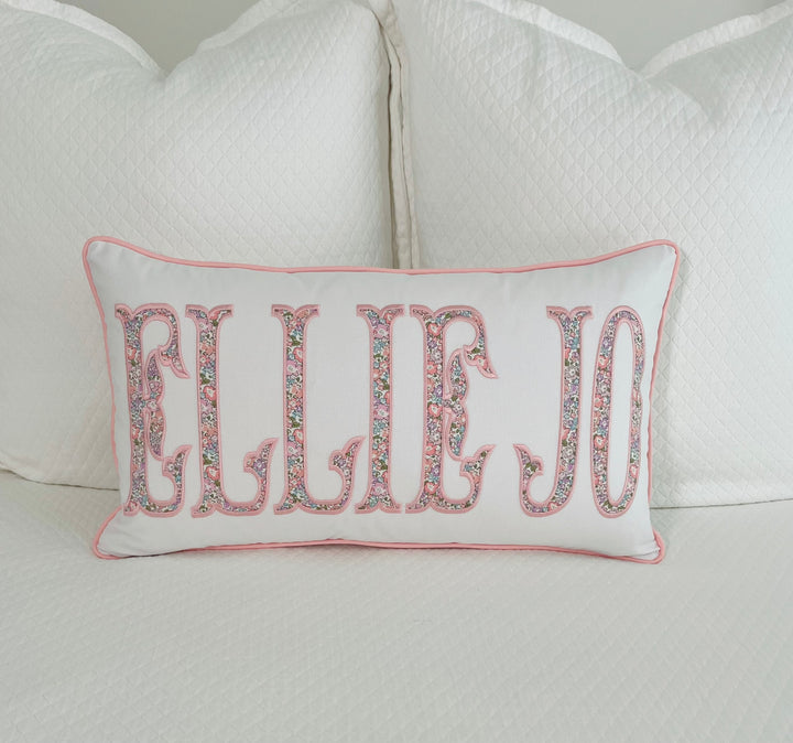 Liberty of London Name Appliqué Monogram Pillow Cover