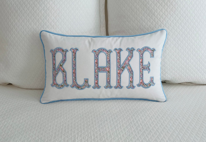 Liberty of London Name Appliqué Monogram Pillow Cover