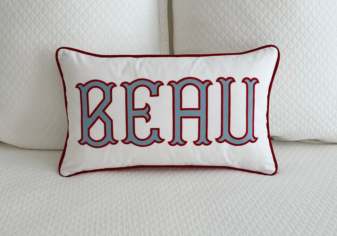 Name Appliqué Monogram Pillow Cover