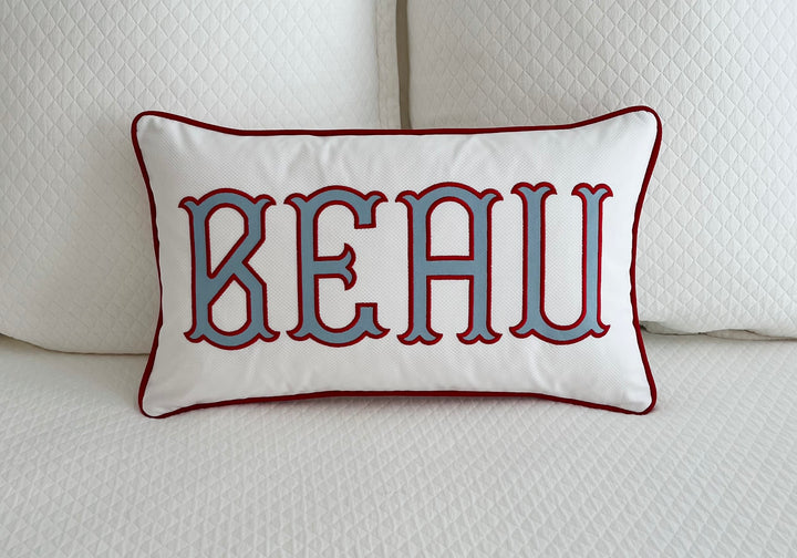 Name Appliqué Monogram Pillow Cover
