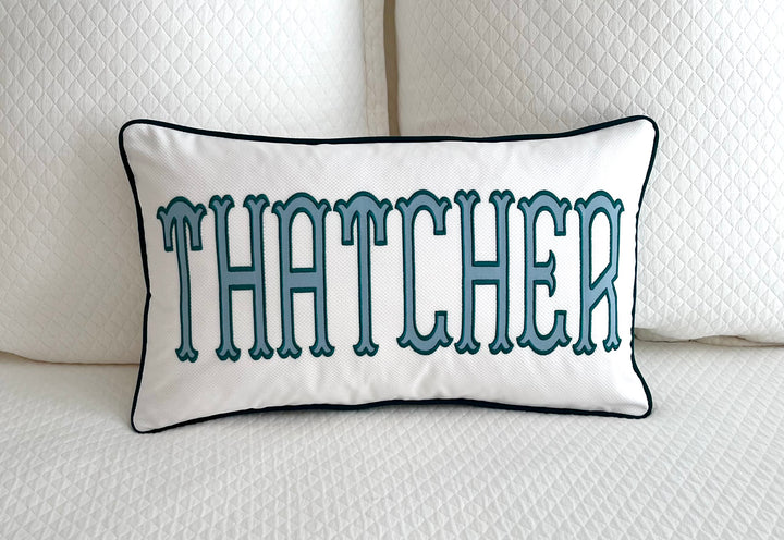 Name Appliqué Monogram Pillow Cover