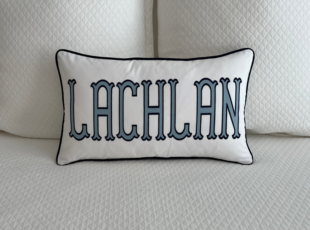 Name Appliqué Monogram Pillow Cover