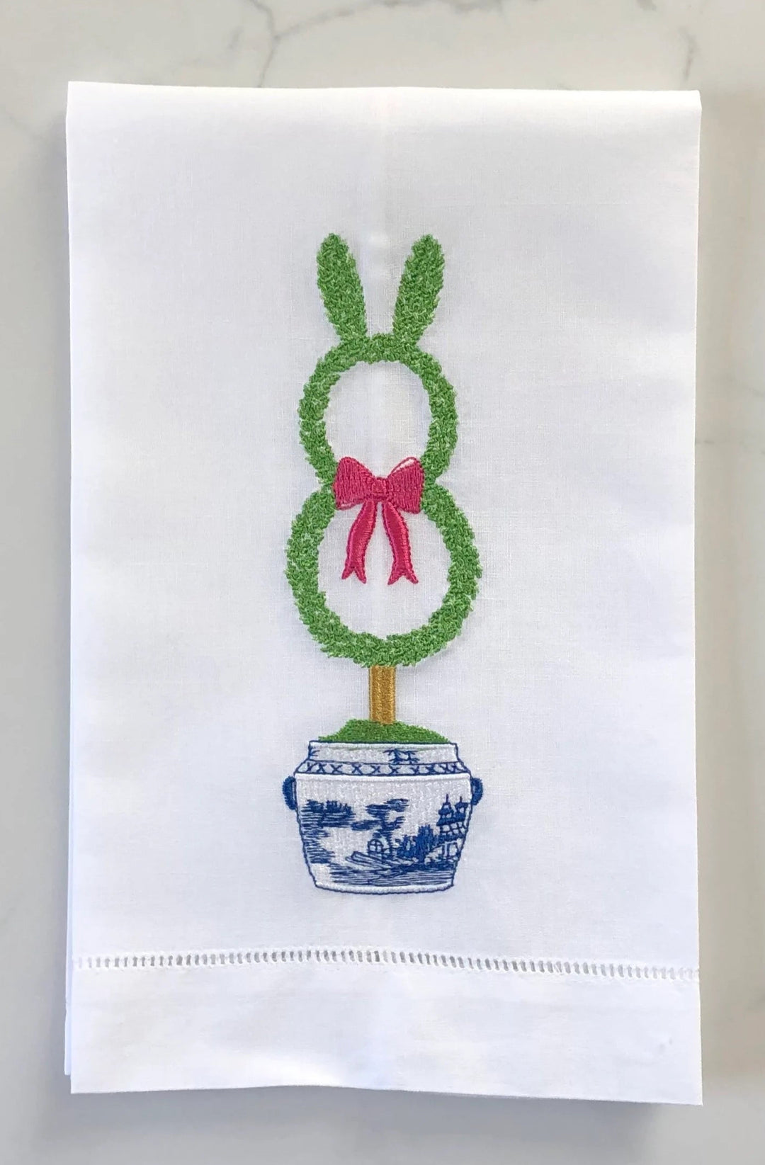 Guest Towel - Chinoiserie Boxwood Bunny
