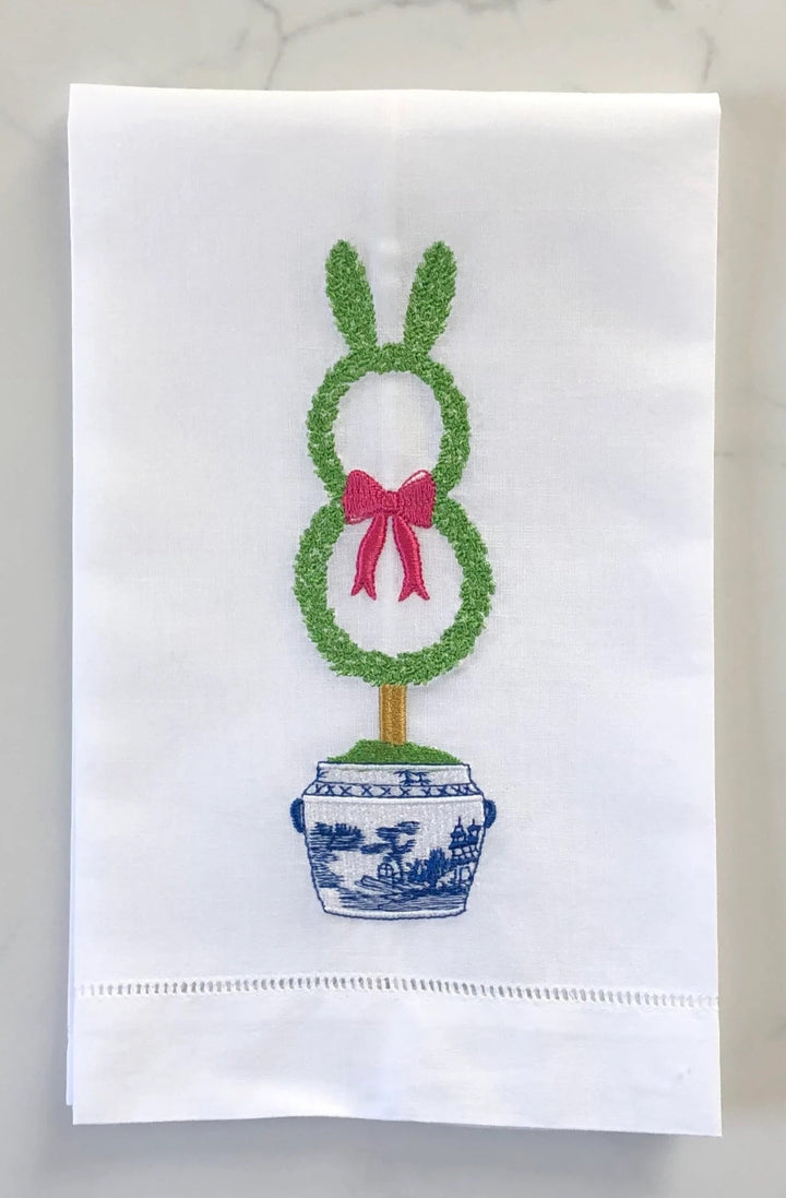 Guest Towel - Chinoiserie Boxwood Bunny