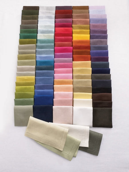Sferra Festival Linen Hemstitch Cocktail Napkins ~ Set of 4