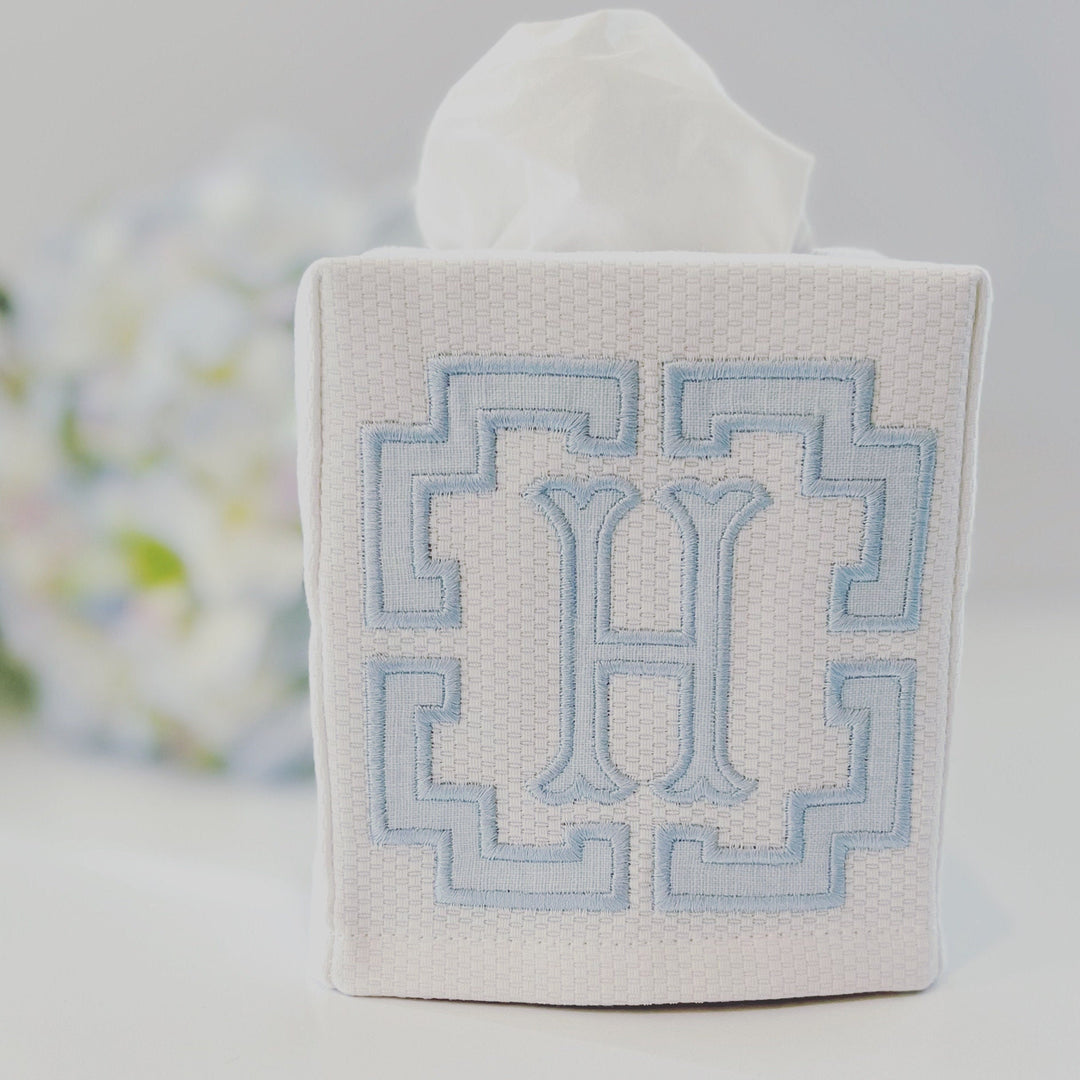 Appliqué Monogram Tissue Box Cover