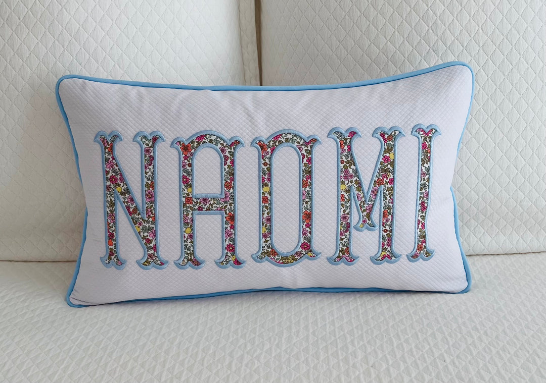 Liberty of London Name Appliqué Monogram Pillow Cover