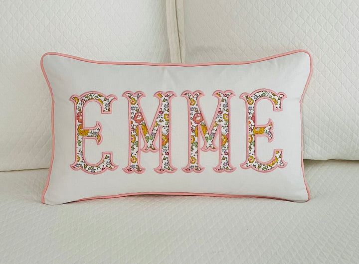 Liberty of London Name Appliqué Monogram Pillow Cover