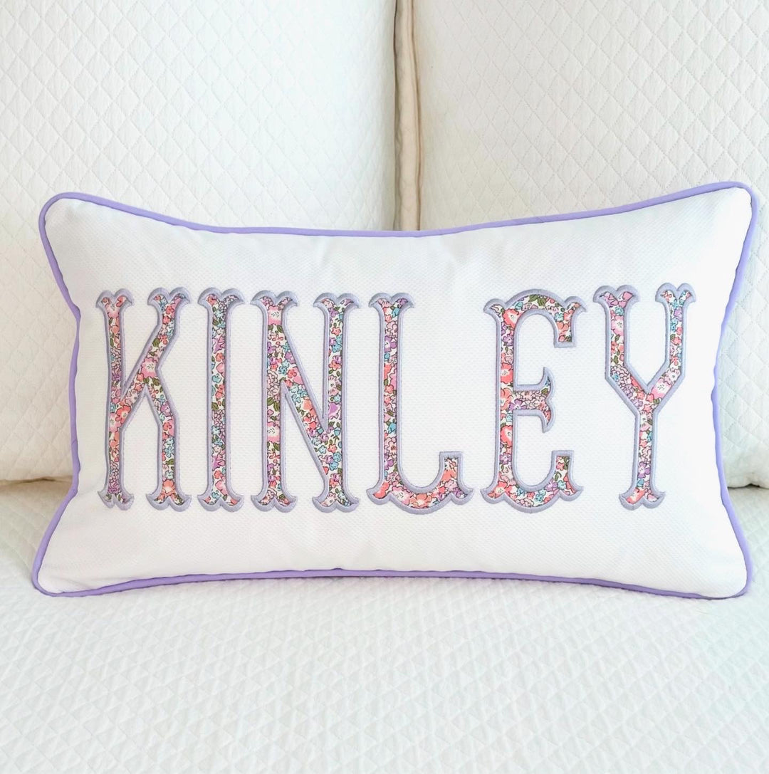 Liberty of London Name Appliqué Monogrammed Pillow Cover