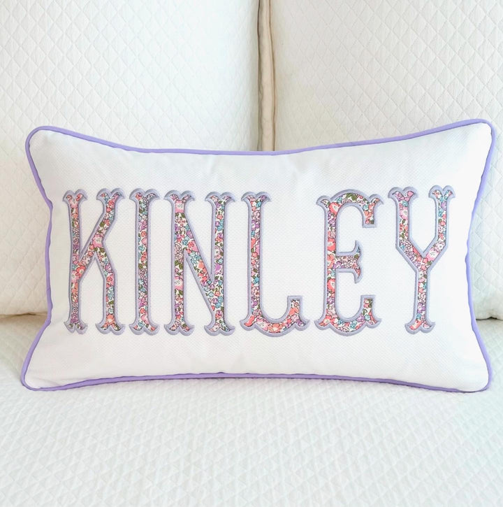 Liberty of London Name Appliqué Monogrammed Pillow Cover