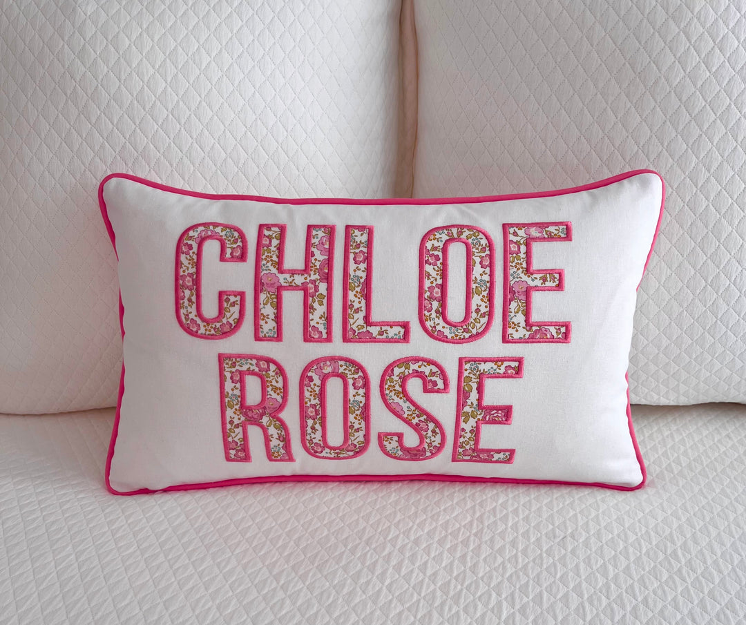 Liberty of London Name Appliqué Monogram Pillow Cover