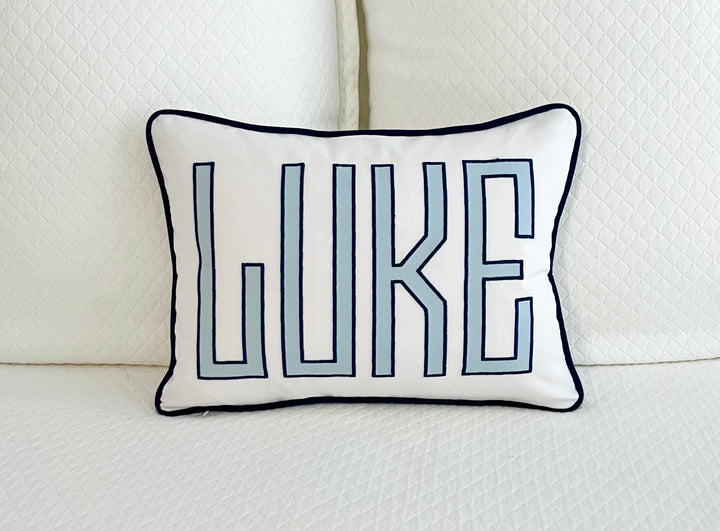 Name Appliqué Monogram Pillow Cover