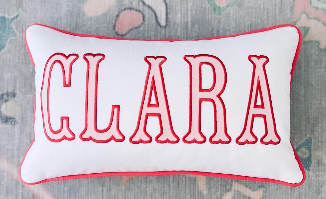 Name Appliqué Pillow Cover