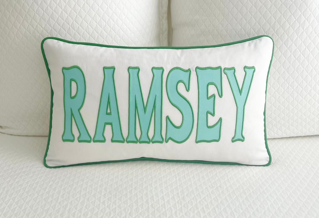 Name Appliqué Monogram Pillow Cover