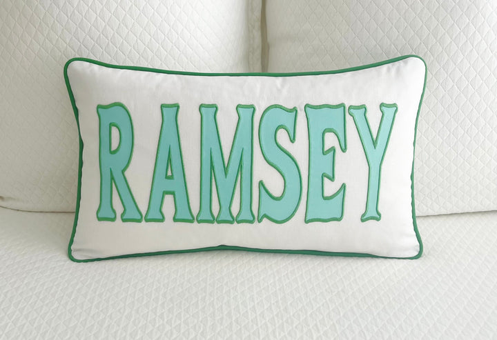 Name Appliqué Monogram Pillow Cover