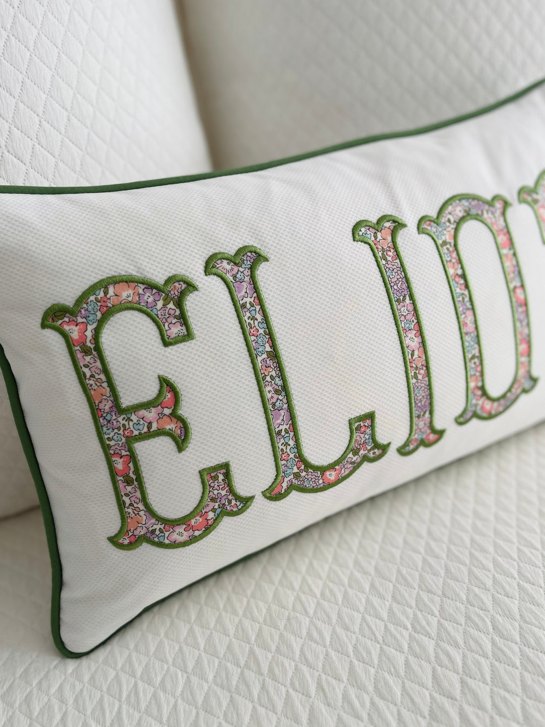 Liberty of London Name Appliqué Monogram Pillow Cover